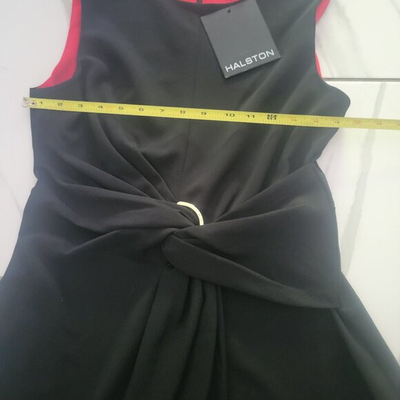 Halston NWT Sleek Black Formal Dress - Picture 10 of 11